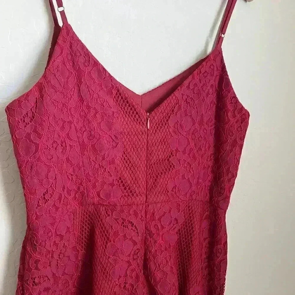 Adelyn Rae Red Lace Skater Dress Size Large - Picture 10 of 16